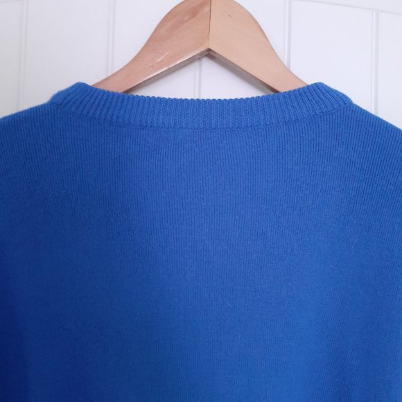 Vintage Bogner Crewneck Wool Acrylic Sweater w/Sleeve Logo Blue Size S - Picture 6 of 10